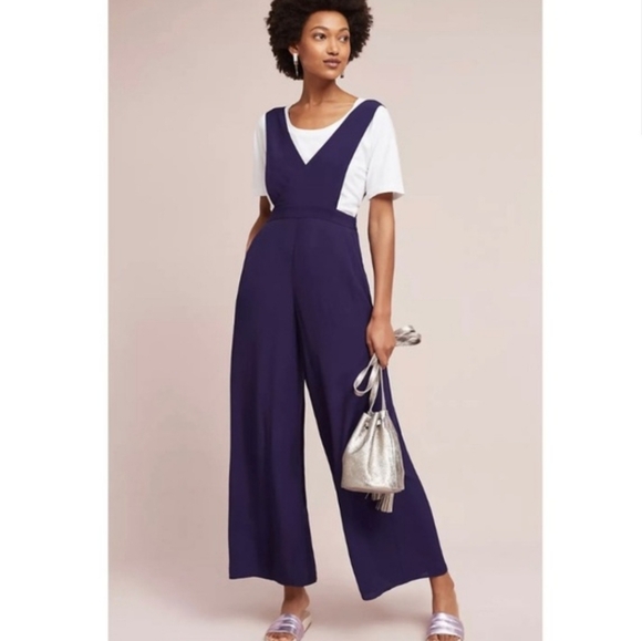 Anthropologie x Maeve Souxanne Apron Wide Leg Jumpsuit 0 - Picture 3 of 12